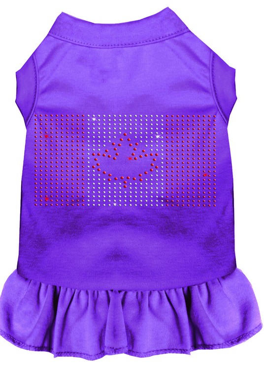 Rhinestone Canadian Flag Dress Purple Sm